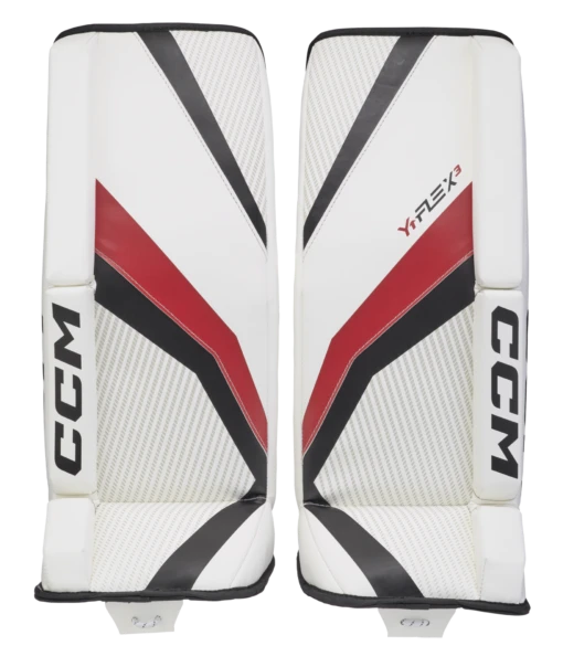 CCM YTFLEX 3 Youth Goalie Pads -Best Hockey Store GPYFX3 WHTBKRD 01