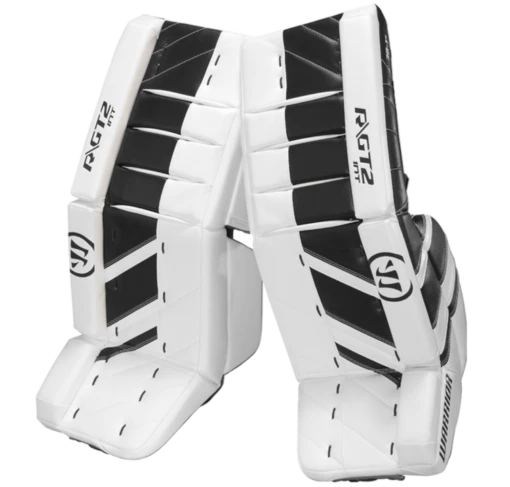 Warrior Ritual GT2 Intermediate Goalie Pads (w/ Knee Pads) -Best Hockey Store warrior ritual gt2 intermediate goalie pads black white