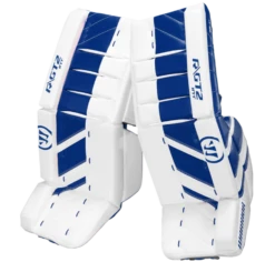 Warrior Ritual GT2 Intermediate Goalie Pads (w/ Knee Pads) -Best Hockey Store warrior ritual gt2 intermediate goalie pads white blue